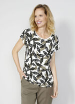 Shirt mit Bl&auml;tterdruck 