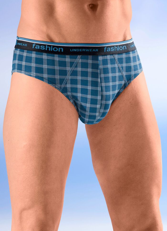 Viererpack Slips mit Karodessin 