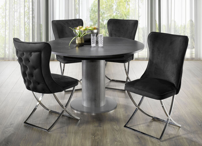 Esstisch mit Auszug ANTHRAZIT-SCHWARZ