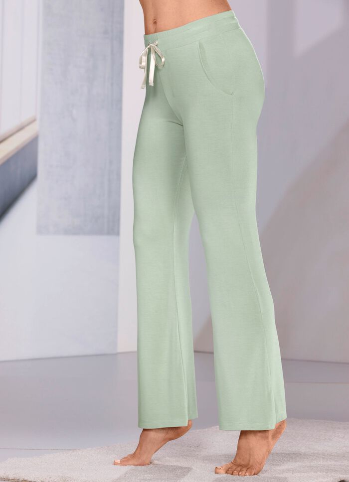 Schlaf- und Freizeithose aus Viskose mit Satinbindeband 