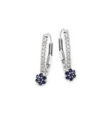 Edle Ohrringe mit 18 Diamanten und echt Safir 