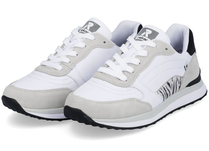 Rieker Sneaker mit interessantem Zebra-Druck WEISS