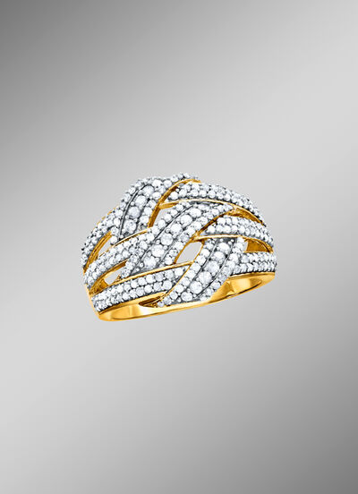 Stark ausgefasster Damenring 