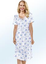 Zweierpack Nachthemden mit Rundhals und Alloverdessin 