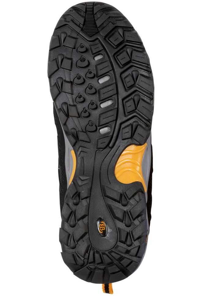 Schn&uuml;rschuh mit gummierten Bes&auml;tzen SCHWARZ-GELB