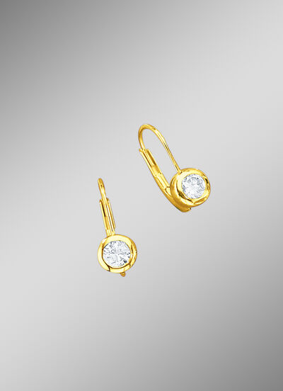 Solitärohrringe mit Brillanten 