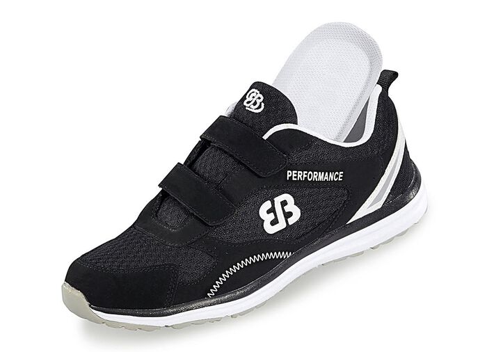 Leichte Herren-Slipper, mit herausnehmbarem Fußbett SCHWARZ-WEISS