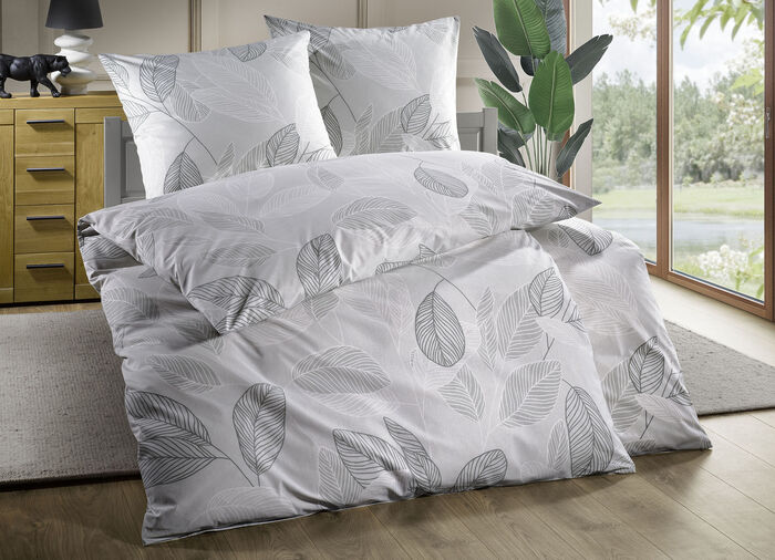 Beidseitig bedruckte Bettwäsche-Garnitur GRÜN