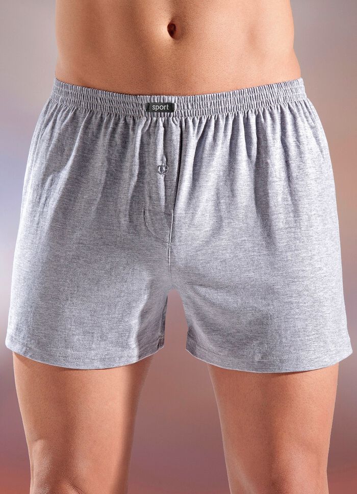 F&uuml;nferpack Boxershorts aus BIO-Baumwolle mit Eingriff, uni und meliert 