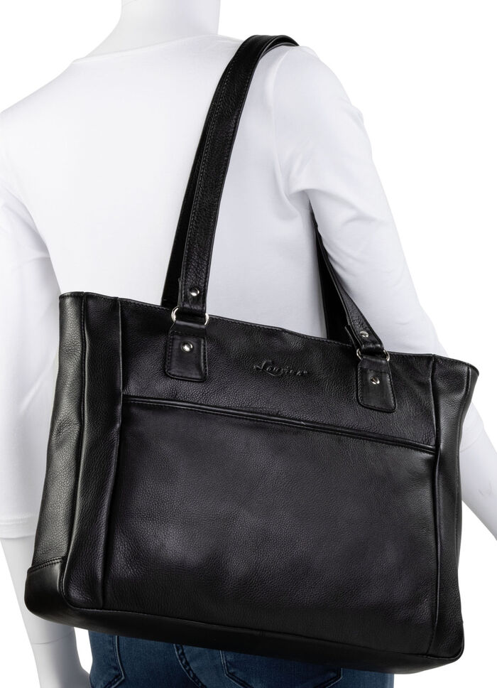 Laurina, Tasche, Damen, mit zwei Umh&auml;ngeriemen SCHWARZ