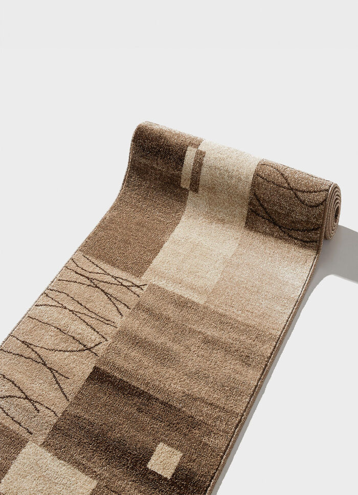 Abwechslungsreich dessinierte Läufer in Wunschlänge BEIGE