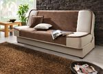 Schlafsofa mit Bettkasten und Dekokissen BRAUN-BEIGE