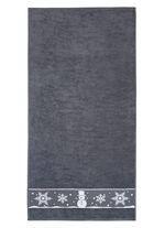 Flauschige Frottier-Serie mit Jacquard-Bordür ANTHRAZIT