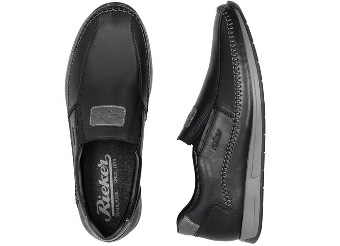 Rieker Slipper aus Nappaleder SCHWARZ
