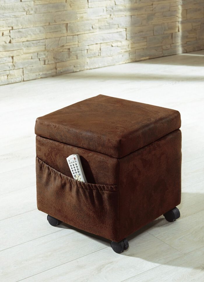 Stabiler Sitzw&uuml;rfel ANTIK BRAUN