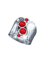 Au&szlig;ergew&ouml;hnlicher Damenring mit Koralle 