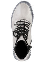 Gemini Schn&uuml;r-Bootie aus weichem Rind-Nappaleder KIESEL