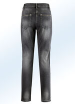 Jeans mit sch&ouml;nem Nietenbesatz SCHWARZ