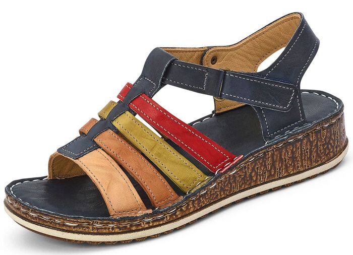 Gemini Riemchen-Sandalette mit praktischem Klettverschluss MARINE-BUNT