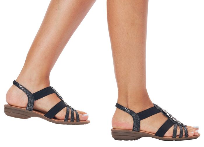Remonte Riemchen-Sandalen mit Metallschmuck SCHWARZ