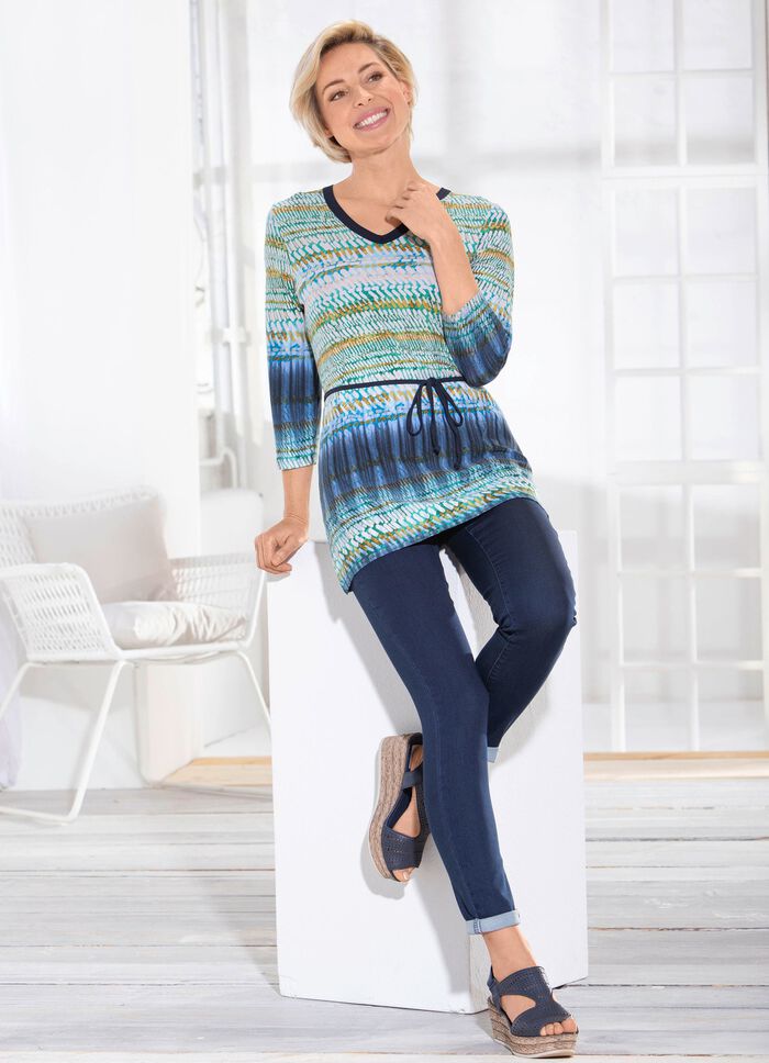 Sagenhafte Tunika mit G&uuml;rtelschlaufen und Bindeg&uuml;rtel 