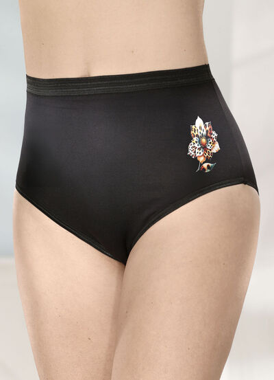 Fünferpack Slips mit Blumenmotiv 