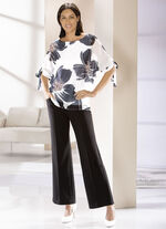 Doppellagiges Shirt mit Chiffon-Überwurf 