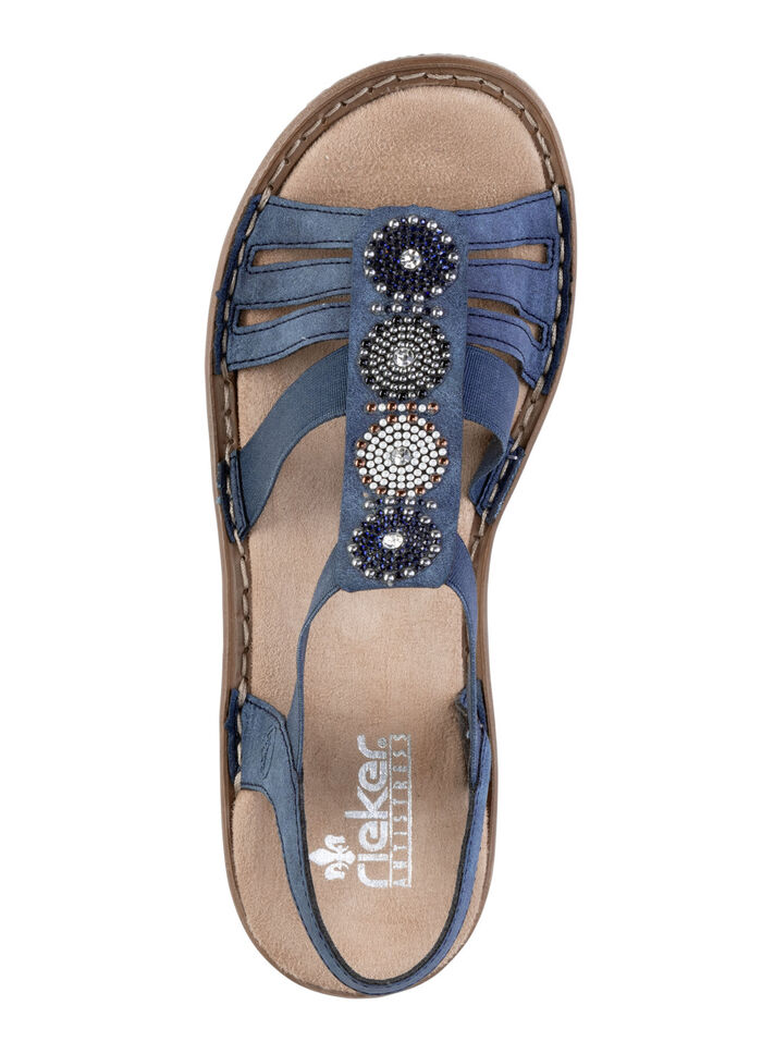 Rieker Sandale mit Glitzersteinchen JEANSBLAU
