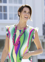 Halskette mit ovalen Holzperlen 