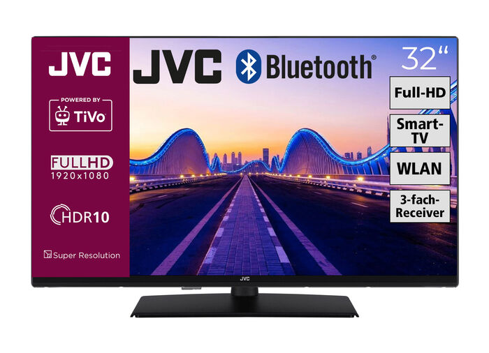 JVC LED-Fernseher mit 3-fach HD-Receiver SCHWARZ