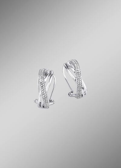 Funkelnde Clipstecker aus Wei&szlig;gold mit 114 Diamanten 