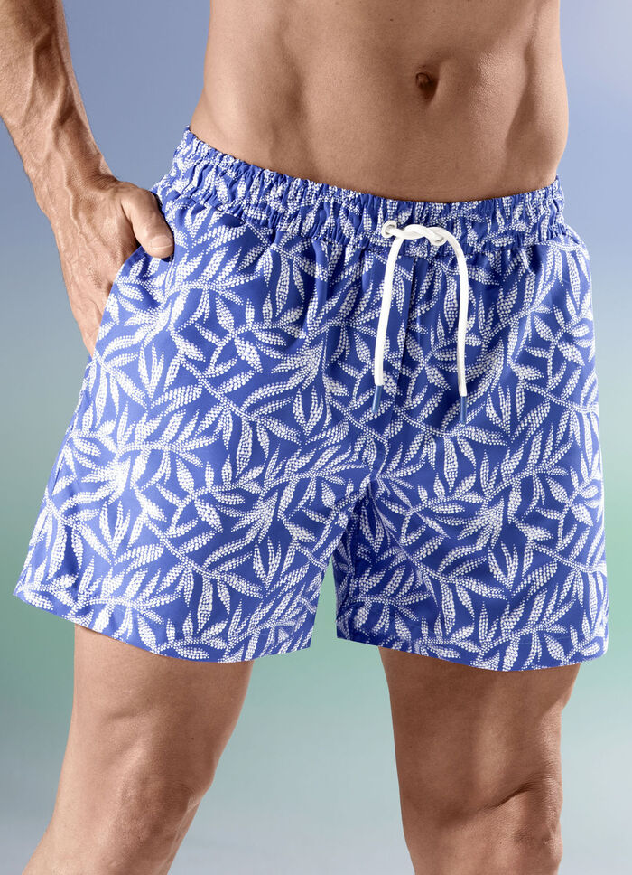 Badeshorts, allover dessiniert, Microfaser 