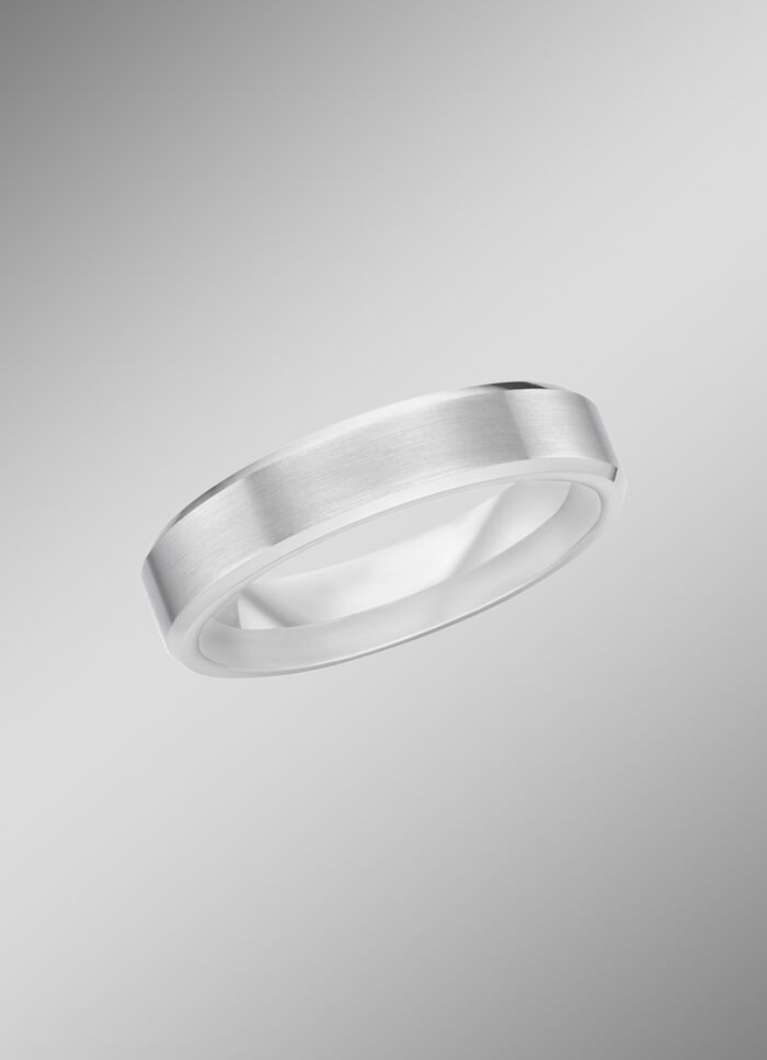 Mattierter Trauring in Silber 925/- fein 