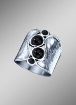 Massiver Damenring mit echt Onyx 