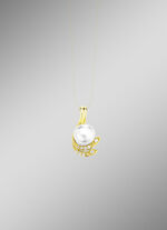 Eleganter Anhänger mit Süßwasser-Zuchtperle und synth. Zirkonia 