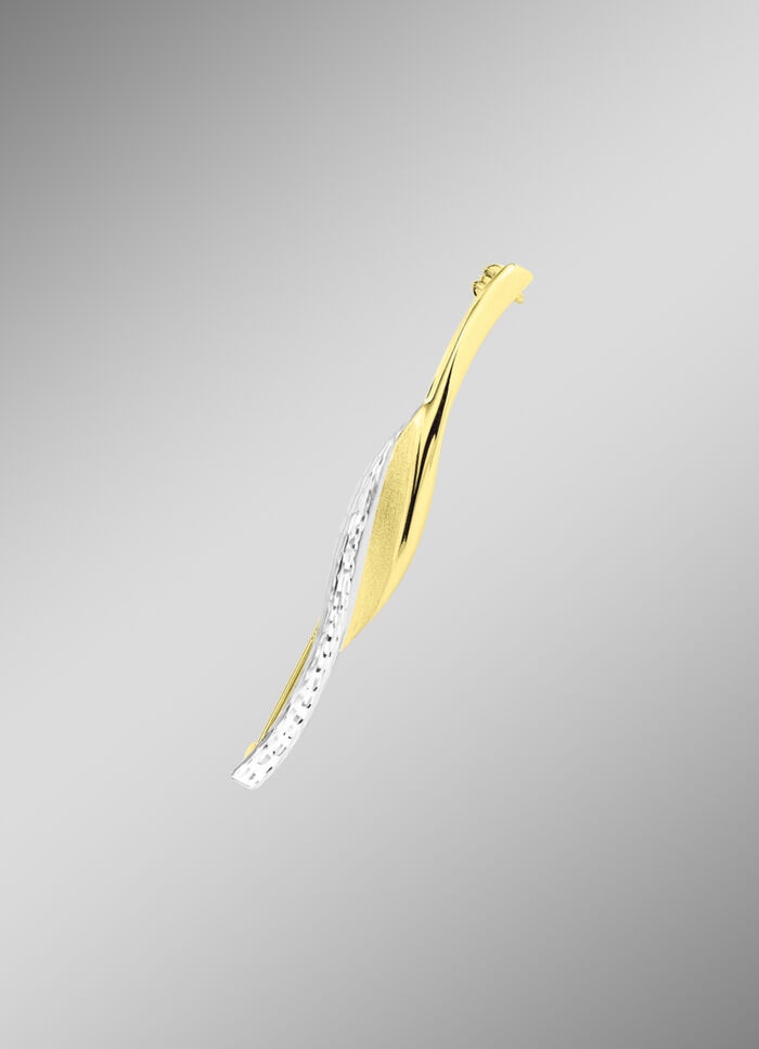 Diamantierte Anstecknadel in Tricolor 