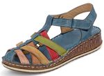 Gemini Riemchen-Sandalette mit dezenter Knitter-Struktur JEANS-BUNT