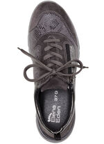 ELENA EDEN Sneaker mit gl&auml;nzend bedrucktem Elastikmaterial TORF-GRAU