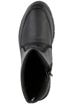 Stiefelette mit Knitter-Struktur SCHWARZ