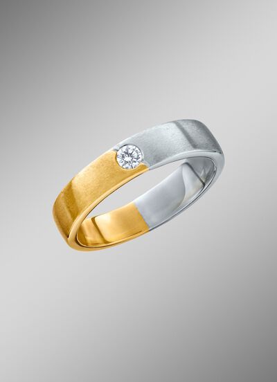 Kostbarer Damenring aus Platin und Gelbgold 