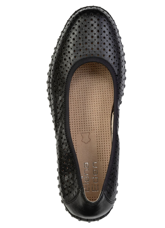 ELENA EDEN, sommerliche Damen-Ballerinas, Weite G, mit herausnehmbarem Fu&szlig;bett SCHWARZ