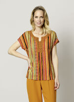 Shirt mit H&auml;kelspitzenbesatz 