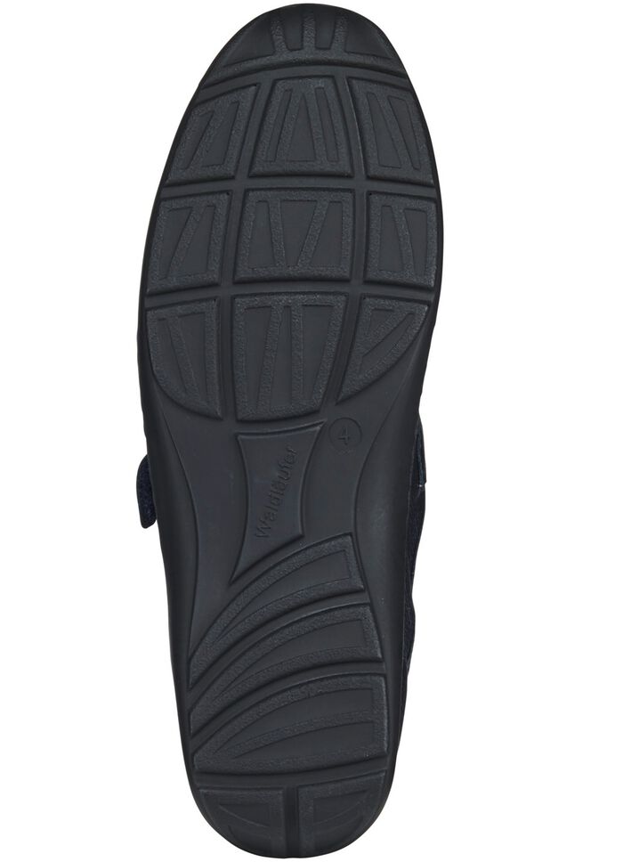 Waldl&auml;ufer, bequeme Damen-Slipper, Weite H, mit herausnehmbarem Fu&szlig;bett DUNKELBLAU