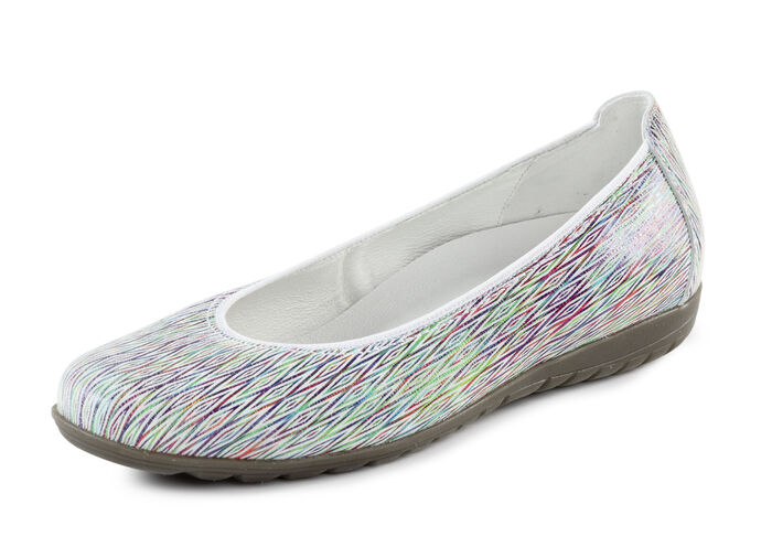 Waldläufer Ballerinas aus Nubukleder WEISS-BUNT