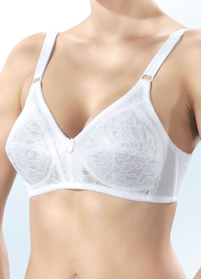 Sassa Zweierpack-BH mit floraler Spitze im Vorderteil WEISS