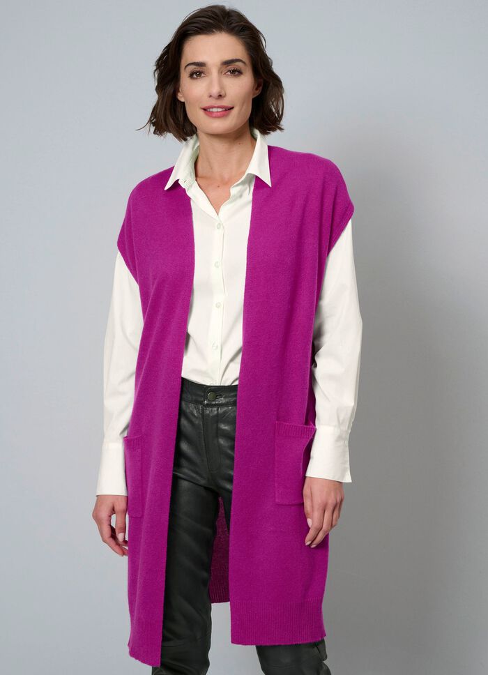 Long-Strickweste aus Kaschmir 