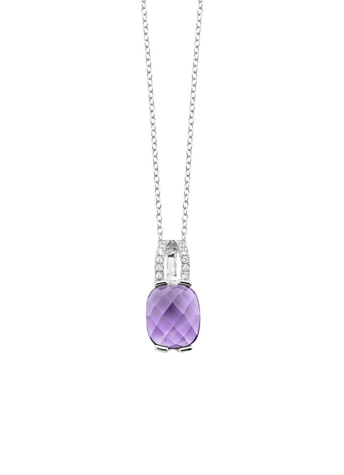 Zauberhafte Eleganz: Anhänger mit echt Amethyst und Ankerkette 