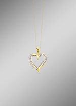 Romantischer Herz-Anh&auml;nger mit synth. Zirkonia 