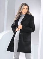 Kurzmantel mit Knopfleiste SCHWARZ