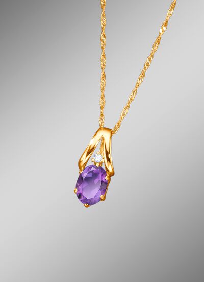 Anh&auml;nger mit Amethyst und Zirkonia 